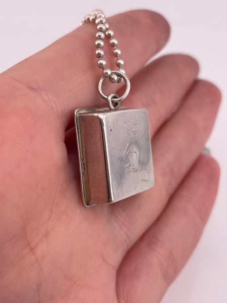 sterling silver 18-3/4" sailboat shadowbox pendant necklace