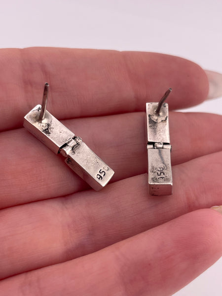 sterling silver turquoise post door-knocker earrings