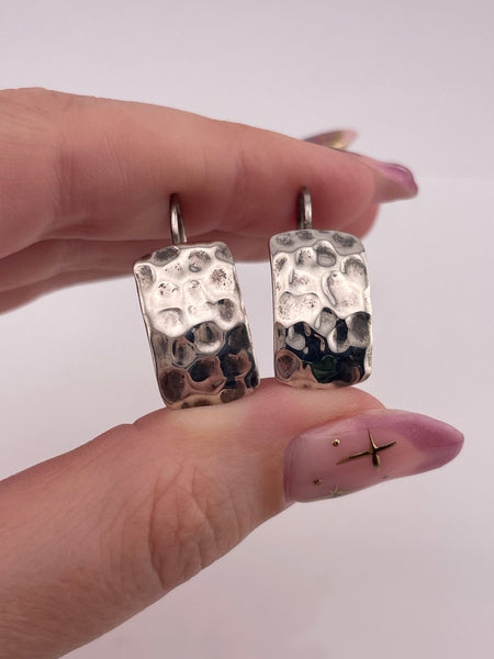sterling silver hammered hook earrings