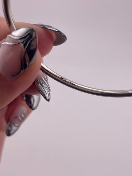 sterling silver 6-7/8" Cape Cod style 14k gold bangle bracelet