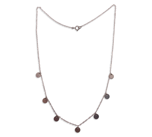 sterling silver delicate circle charm necklace