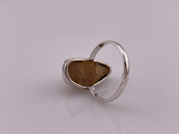 size 8.75 sterling silver raw citrine ring