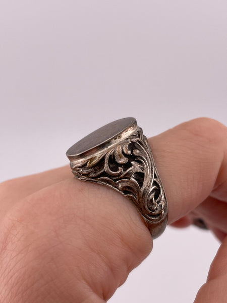 size 9.25 sterling silver ornate signet ring