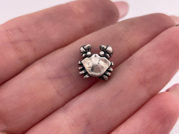 sterling silver crab bead pendant