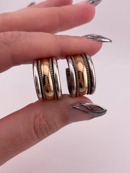 sterling silver gold wash 3/4" partial hoop post earrings