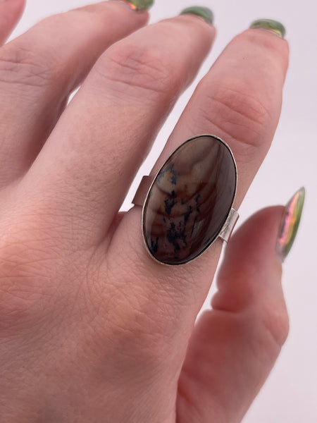 size 9 sterling silver jasper ring ***AS IS***