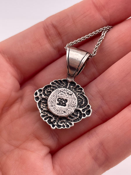 sterling silver rhodonite pendant necklace