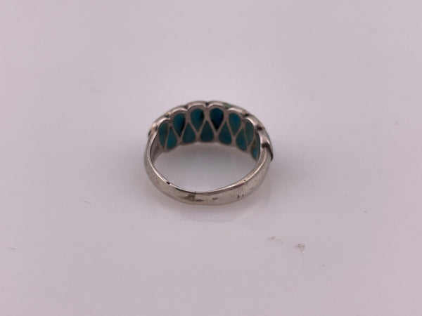 size 5.5 sterling silver synthetic turquoise ring