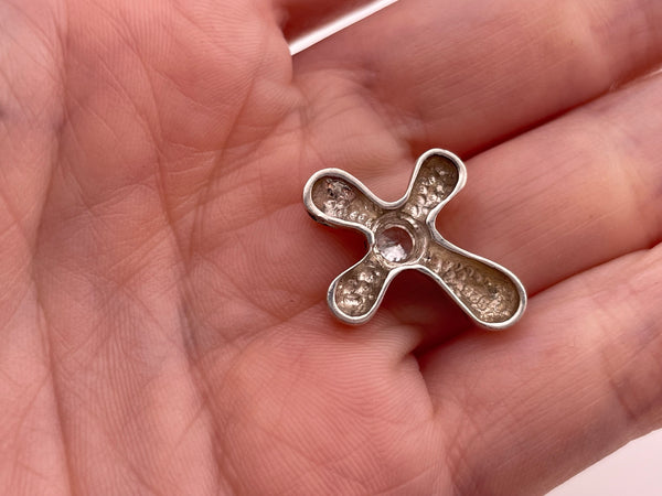 sterling silver rhinestone cross pendant