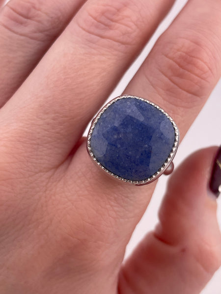 size 7.5 sterling silver blue aventurine ring