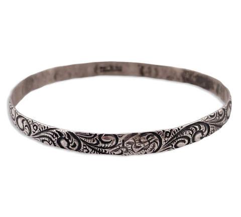 sterling silver 8" scroll design Danecraft bangle bracelet