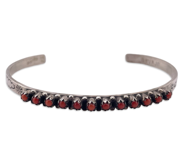 sterling silver coral snake eye cuff bracelet