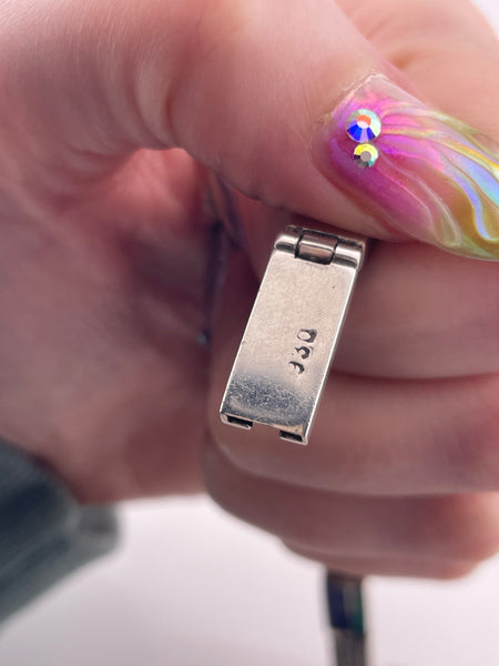 930 silver malachite & lapis link bracelet