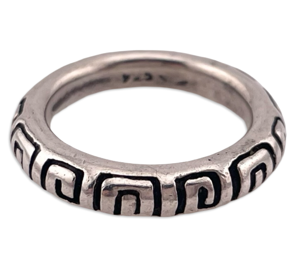 size 6 sterling silver Greek key band ring