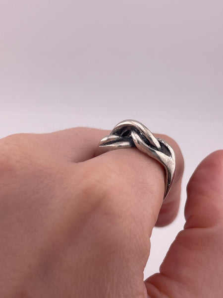 size sterling silver stoneless woven knotted adjustable band ring