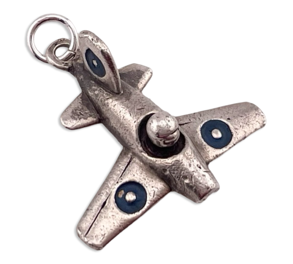 sterling silver airplane pendant