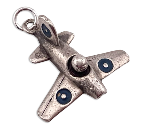 sterling silver airplane pendant