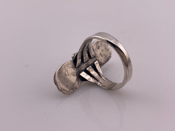 size 8 sterling silver turquoise ball line design ring