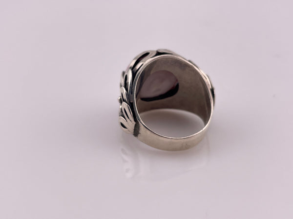 size 7 sterling silver faux pink pearl ring
