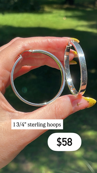 RESERVED PRIVATE LISTING -- sterling silver hoop earrings C4