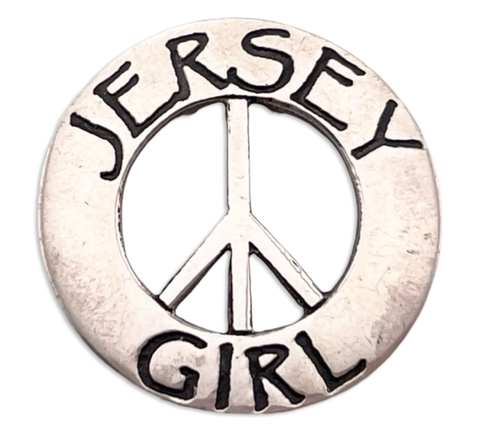 sterling silver 'Jersey Girl' peace sign pendant