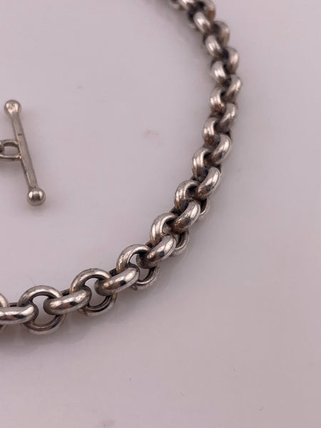 sterling silver 14 1/2" heart tag toggle clasp necklace