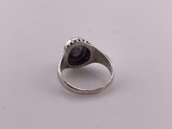 size 8.25 sterling silver faceted hematite ring