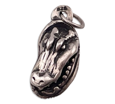sterling silver alligator pendant