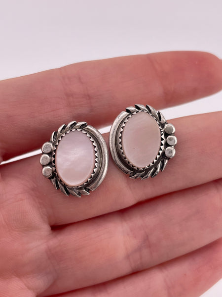 sterling silver mother of pearl post earrings