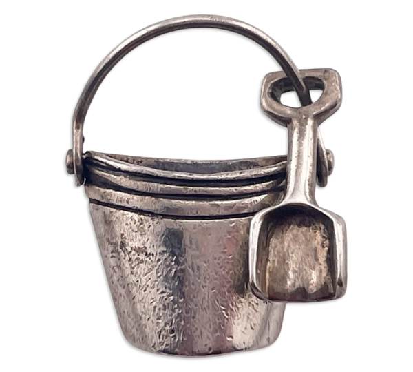 sterling silver beach pail and bucket brooch pin