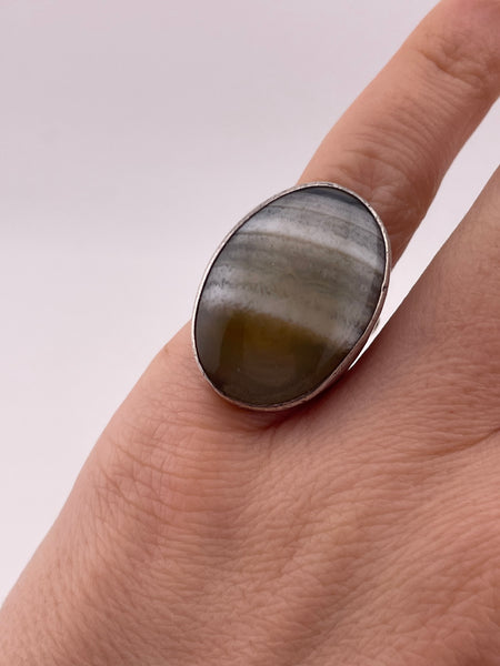 size 5 sterling silver agate ring