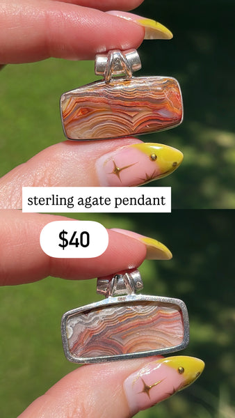 RESERVED PRIVATE LISTING -- sterling silver agate pendant C23