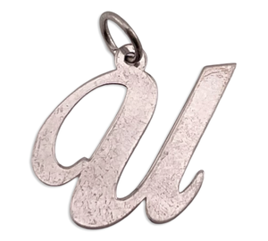 sterling silver 'U' initial letter pendant
