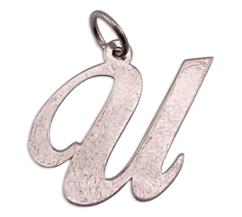 sterling silver 'U' initial letter pendant