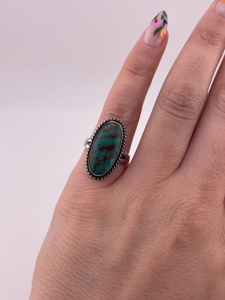 size 5.5 sterling silver Bell Trading Post turquoise ring ***Cracked Stone***