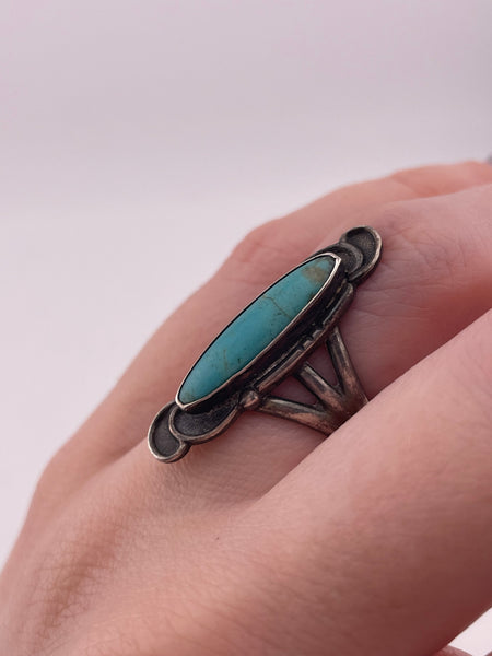 size 6.25 sterling silver turquoise ring ***Cracked Stone***