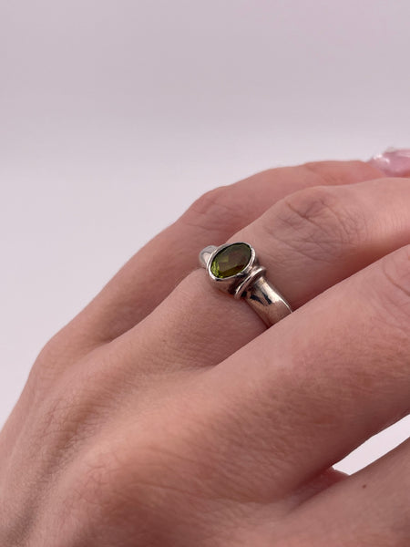 size 6.25 sterling silver faceted peridot ring