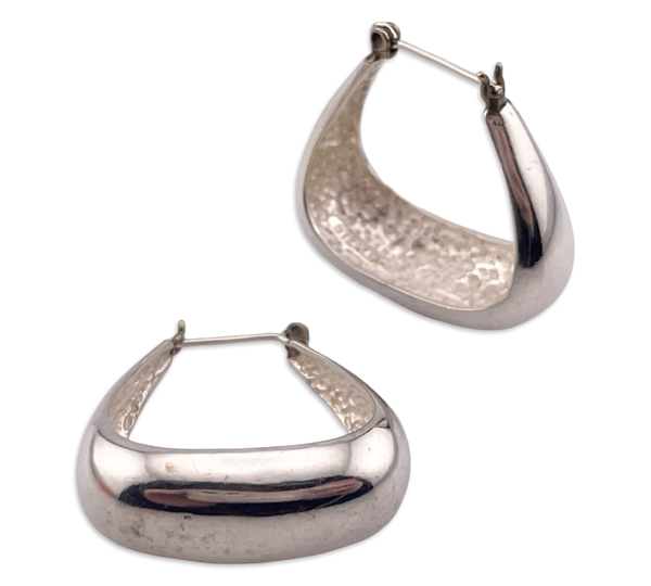 sterling silver triangular curved post earrings