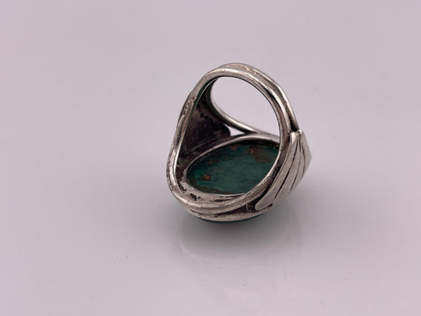 size 8 sterling silver malachite ring