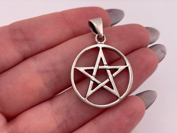 sterling silver pentacle pentagram star pendant