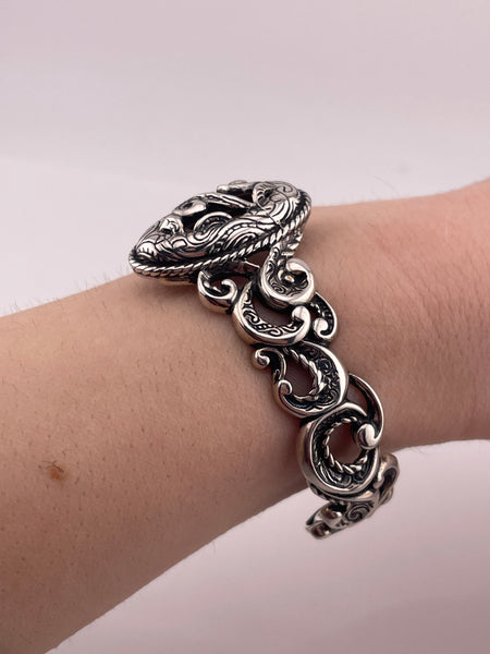 sterling silver Carolyn Pollack stoneless cuff bracelet