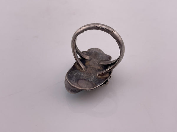 size 6.25 sterling silver turquoise coral ring