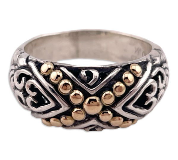 size 7 sterling silver & 18k gold  ring