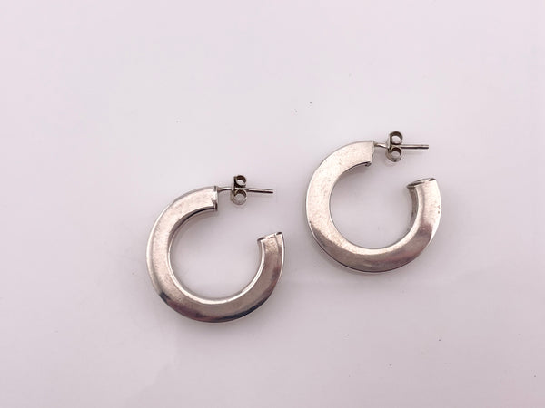 sterling silver 1" partial hoop earrings