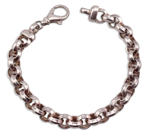 sterling silver 7-1/2" rolo chain link bracelet