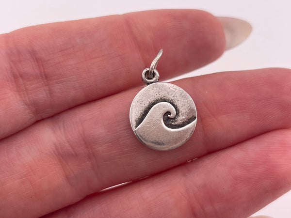 sterling silver wave pendant