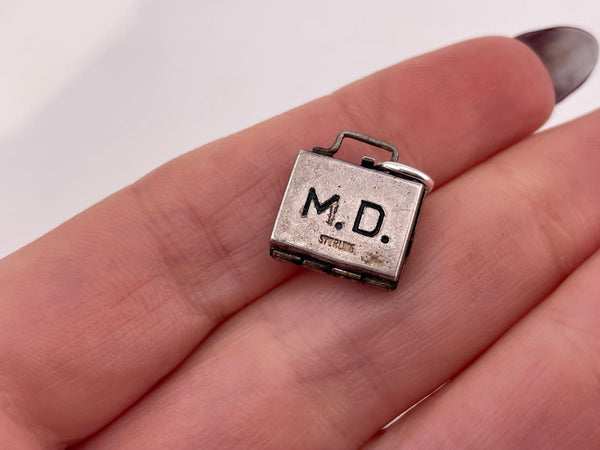 sterling silver M.D. baby pendant