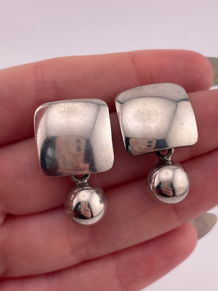 sterling silver Silpada stoneless square ball post earrings
