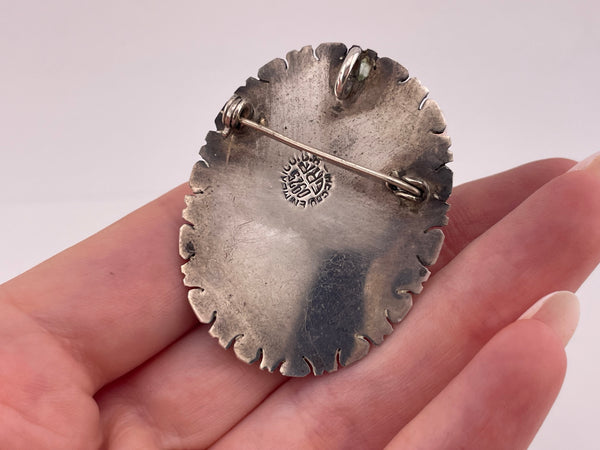 sterling silver amethyst locket pendant brooch