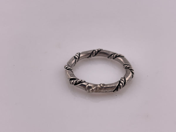 size 6 sterling silver rope band ring